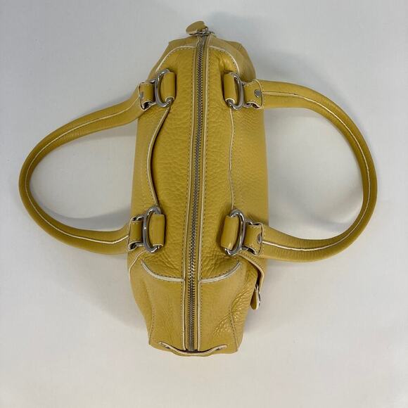 COLE HANN (MEDIUM) YELLOW PEBBLED LEATHER SHOULDER BAG ASIS - Picture 7 of 15